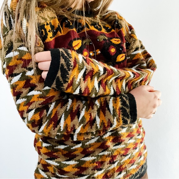 PARAMOUR Vintage Beaded Knit Sweater • Free Size 1990s - Picture 2 of 8